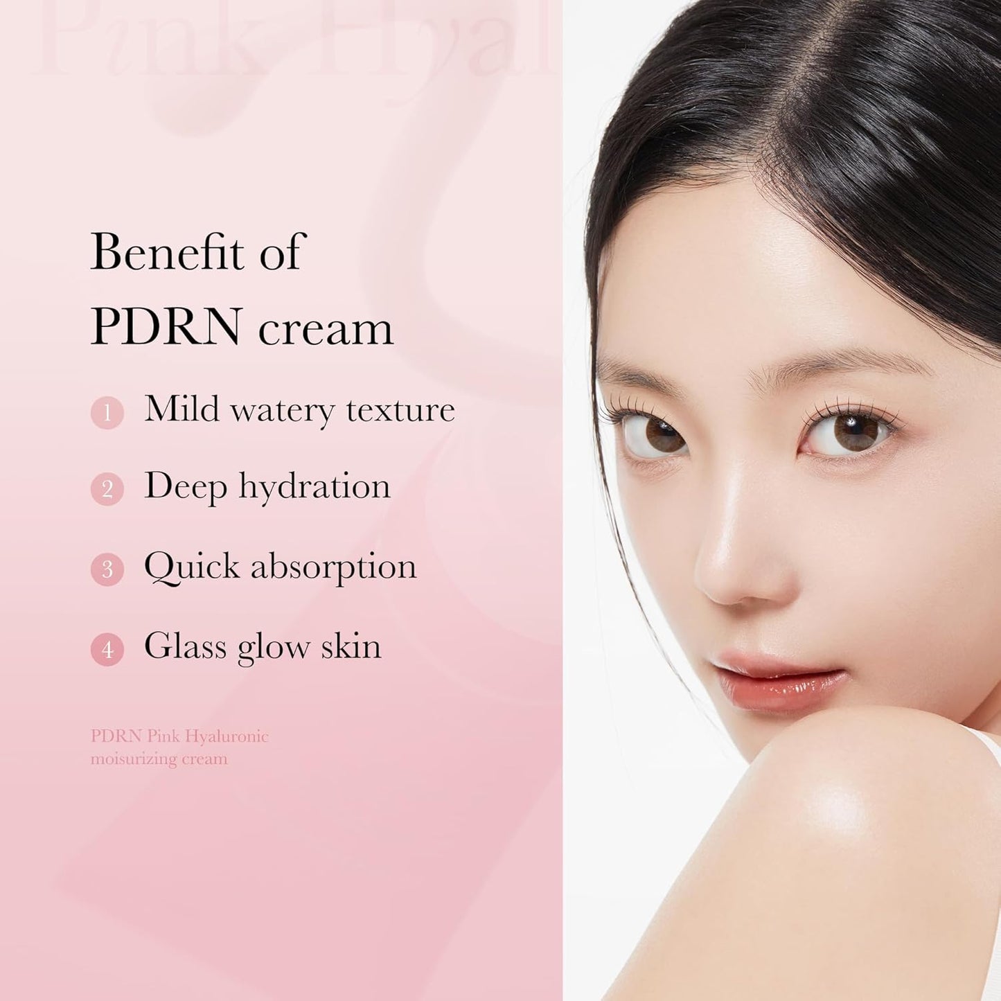 Salmon DNA PDRN Pink Hyaluronic Moisturizing Cream, Pink Soothing Cream, Hyaluronic Acid, Niacinamide, Hydrating & Firming, Uneven Skin Tone, Pore Care, Korean Skincare | (50Ml/ 1.69 Fl.Oz.)