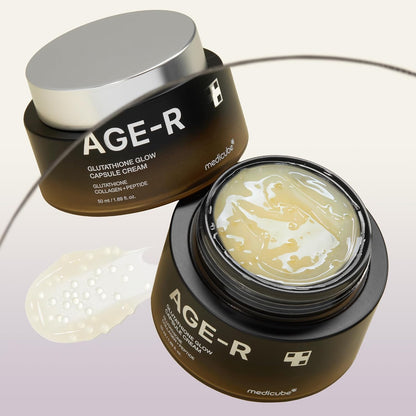 AGE-R Glutathione Glow Capsule Facial Cream - Instant Lifting Moisturizer - Collagen Peptide for Hydrating Glow - Improve Blemishes, Uneven Skin Tone - Korean Skin Care 1.69 Fl.Oz