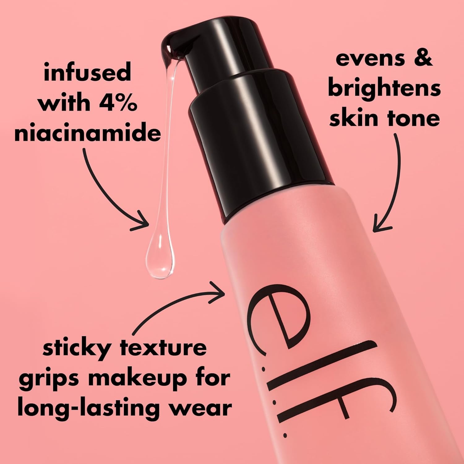 Power Grip Primer + 4% Niacinamide, Gel-Based & Hydrating Face Primer, Evens Skin & Brightens, Grips Makeup, Vegan & Cruelty-Free, 0.8 Fl Oz