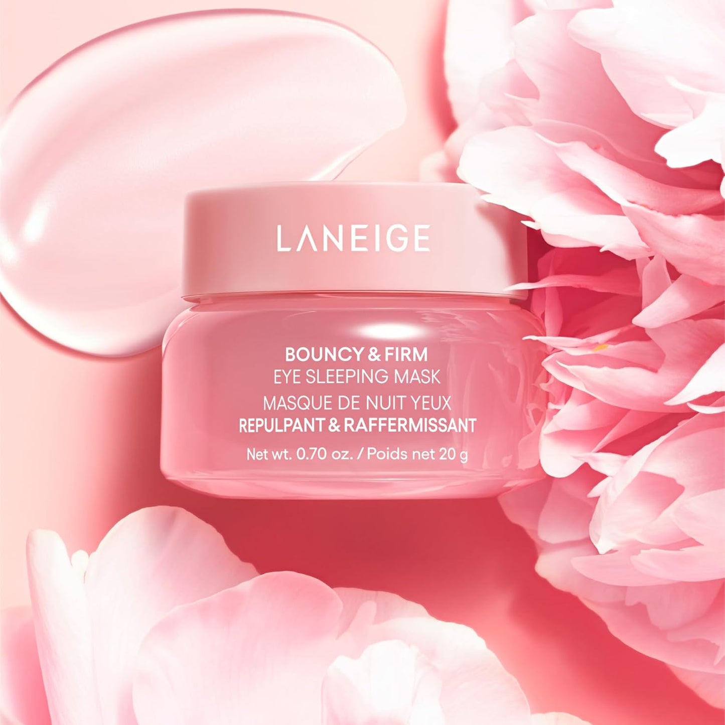 Bouncy & Firm Eye Brightening Sleeping Mask: Peony, Collagen Complex, Depuff, Dark Circle, Hydration, Cooling