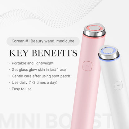 Mini Booster Pro White | Affordable At-Home Facial Skin Care Tool for Beginners - Portable Glow Booster for Glass Skin, Boosting Skin Care Absorption, Skin Care for Teens, Korean Skin Care