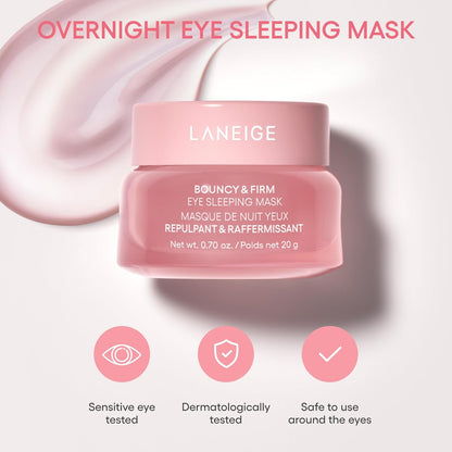 Bouncy & Firm Eye Brightening Sleeping Mask: Peony, Collagen Complex, Depuff, Dark Circle, Hydration, Cooling