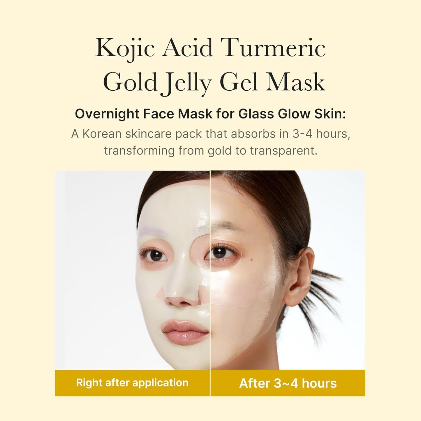 Color-Changing Jelly Mask Set for Uneven Skin Tone & Radiant Glow: Salmon DNA PDRN Pink Collagen Jelly Gel Mask (4Ea) and Kojic Acid Turmeric Brightening Gold Jelly Gel Mask (4Ea)