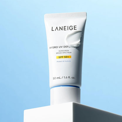 LANEIGE Hydro UV Defense Sunscreen Broad Spectrum SPF 50+: Korean Sunscreen, No White Cast, Dermatologically Tested, Hypoallergenic