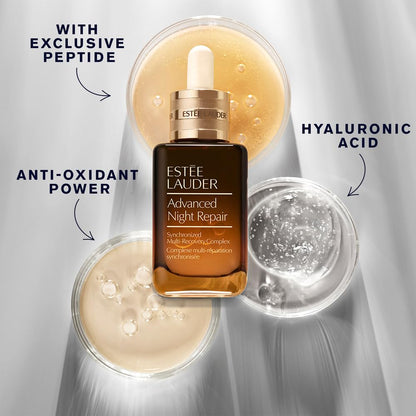 Advanced Night Repair Face Serum Synchronized Multi-Recovery Complex with Hyaluronic Acid & Peptides | anti Aging & Hydrating