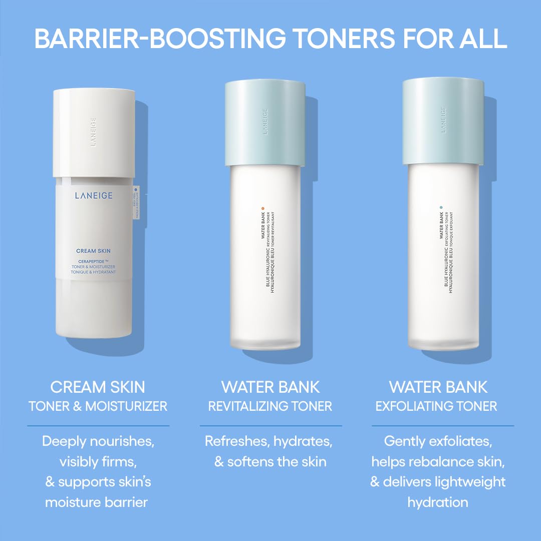 Cream Skin Refillable Toner & Moisturizer with Ceramides and Peptides: Korean Milky Toner, Amino Acid, Nourish, Hydrate, Barrier-Boosting, Visibly Firm