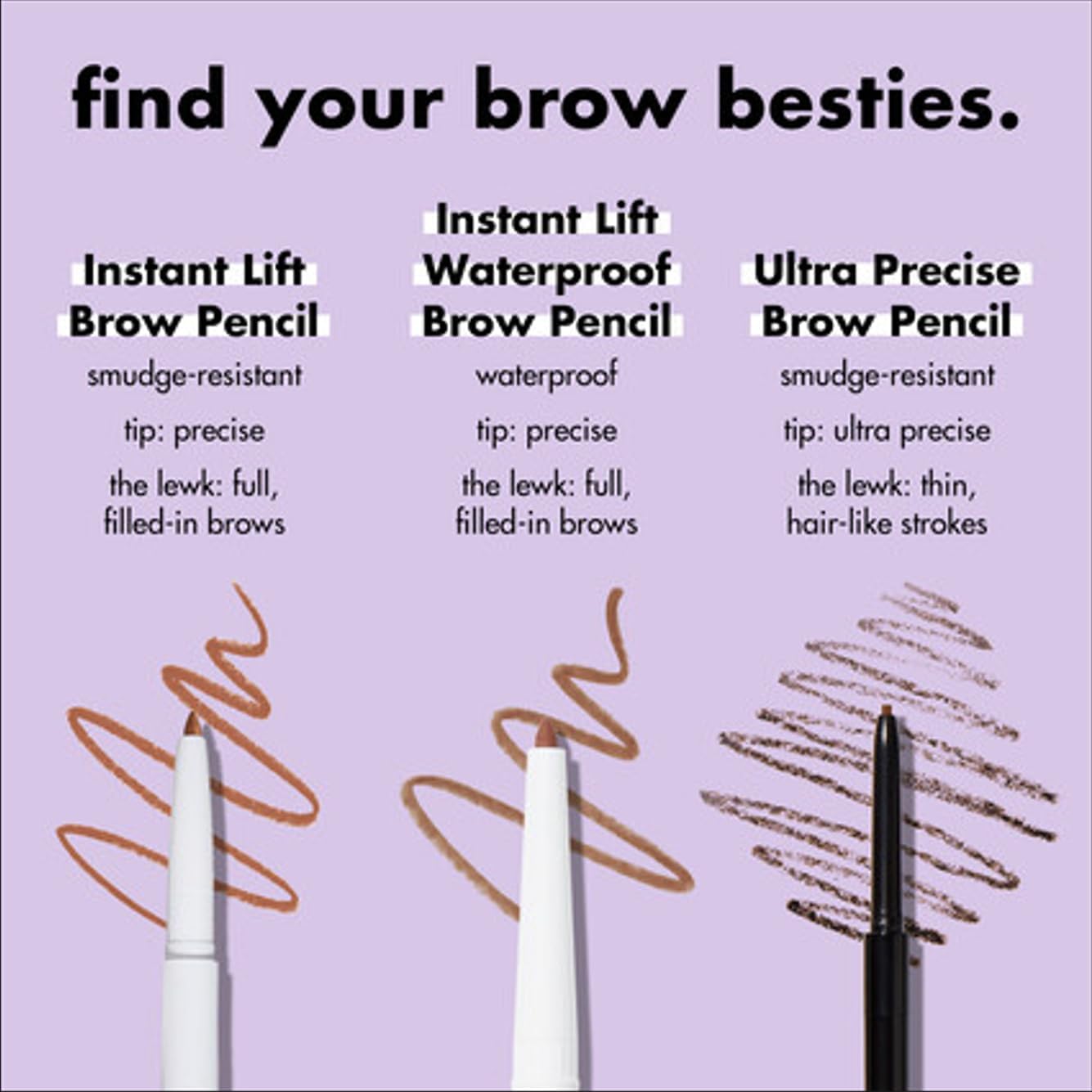 Instant Lift Brow Pencil, Dual-Sided, Precise, Fine Tip, Shapes, Defines, Fills Brows, Contours, Combs, Tames, Neutral Brown, 0.006 Oz