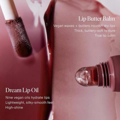 Dream Lip Oil - Tinted Lip Oil with Moisturizing Sheer Coverage, High-Shine and Deep Hydration - Non-Sticky Formula for Long-Lasting Softness - Rosewood Nights (0.15 Oz)