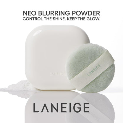 Neo Blurring Powder: Korean Oil Absorbing, Smoothing, Pore Blurring Compact with No-Spill, Travel-Friendly Design and Blue Hyaluronic Acid