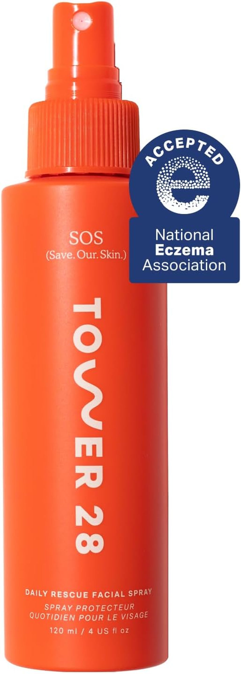 SOS Daily Rescue Facial Spray for Sensitive Skin, Hypochlorous Acid Spray Helps Reduce Redness and Breakouts, Full Size Toner for Face, 4 FL Oz