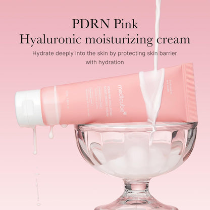 Salmon DNA PDRN Pink Hyaluronic Moisturizing Cream, Pink Soothing Cream, Hyaluronic Acid, Niacinamide, Hydrating & Firming, Uneven Skin Tone, Pore Care, Korean Skincare | (50Ml/ 1.69 Fl.Oz.)