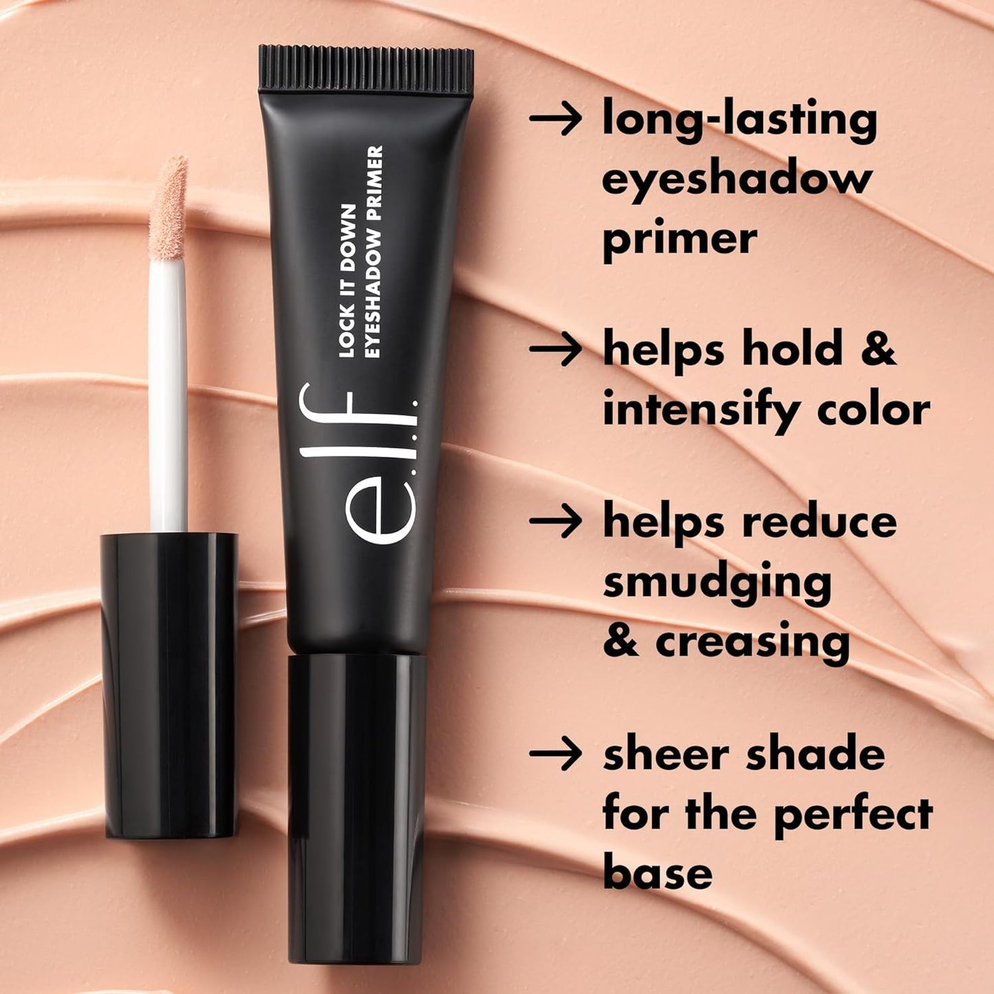 Lock It down Eyeshadow Primer, Smooth, Creamy Primer for Long-Lasting Eyeshadow, Intensifies Liquid & Powder Color, Vegan & Cruelty-Free