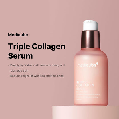 Triple Collagen Serum 1.85 Fl.Oz - Nourish Dull Skin with Triple Collagen Complex - a Lightweight Serum with Niacinamide and Hyaluronic Acid - Korean Skincare