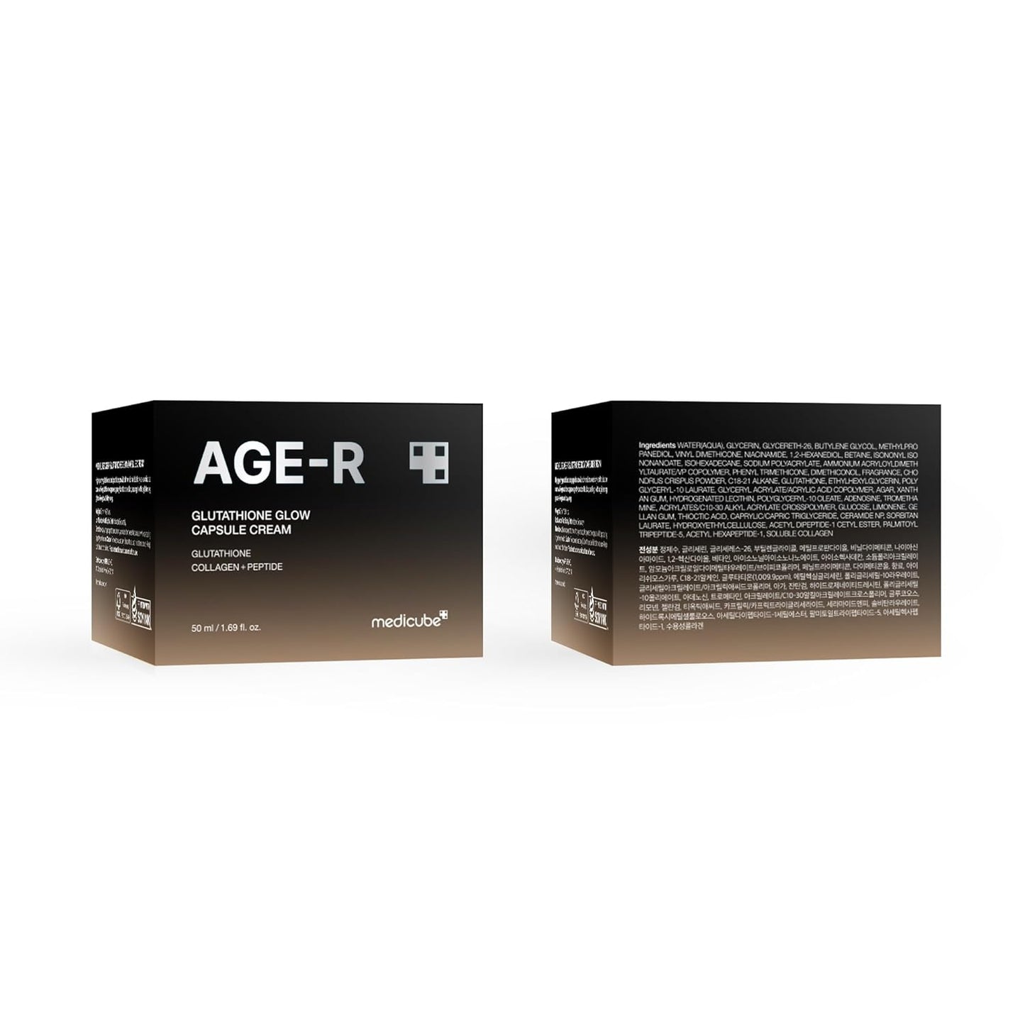 AGE-R Glutathione Glow Capsule Facial Cream - Instant Lifting Moisturizer - Collagen Peptide for Hydrating Glow - Improve Blemishes, Uneven Skin Tone - Korean Skin Care 1.69 Fl.Oz