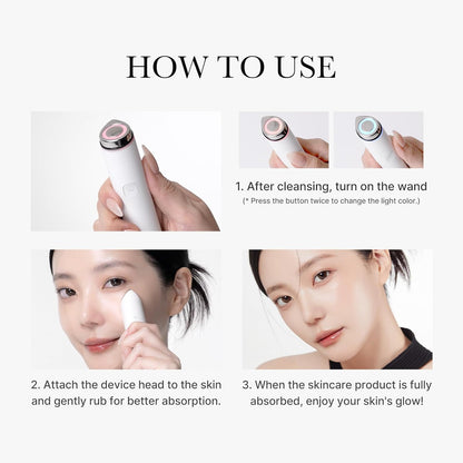 Mini Booster Pro White | Affordable At-Home Facial Skin Care Tool for Beginners - Portable Glow Booster for Glass Skin, Boosting Skin Care Absorption, Skin Care for Teens, Korean Skin Care