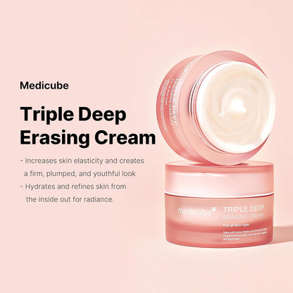 Triple Collagen Cream - Hydrating & Firming Moisturizer with Hyaluronic Acid, Premium Elastin, Shea Butter - Wrinkle Care & Boosts Elasticity - Korean Skincare, 1.69 Oz