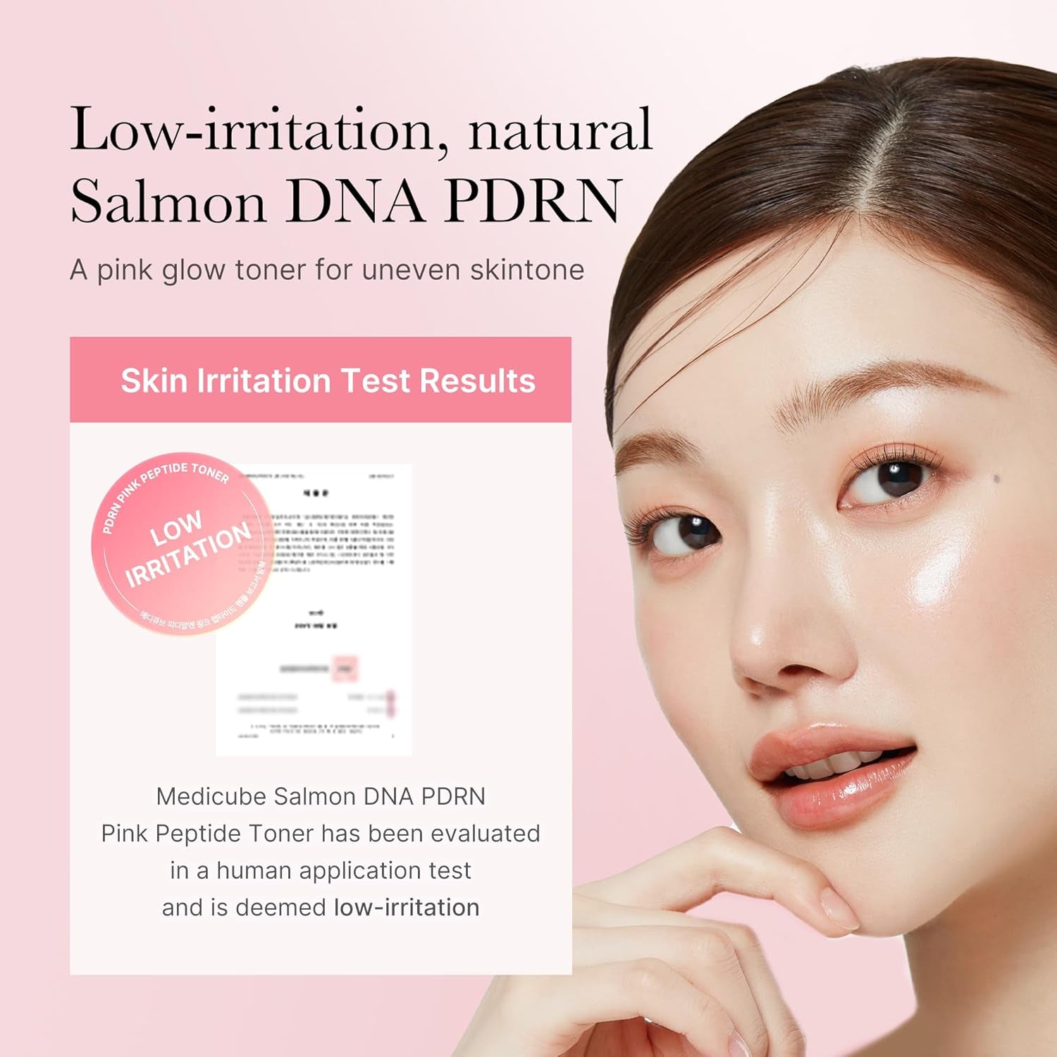 Salmon DNA PDRN Pink CICA Soothing Toner I Pink Glow Toner for Skin Boosting, Soothing and Calming, Uneven Skin Tone, Peptide & Niacinamide, Korean Skin Care (250Ml / 8.45 Fl. Oz.)