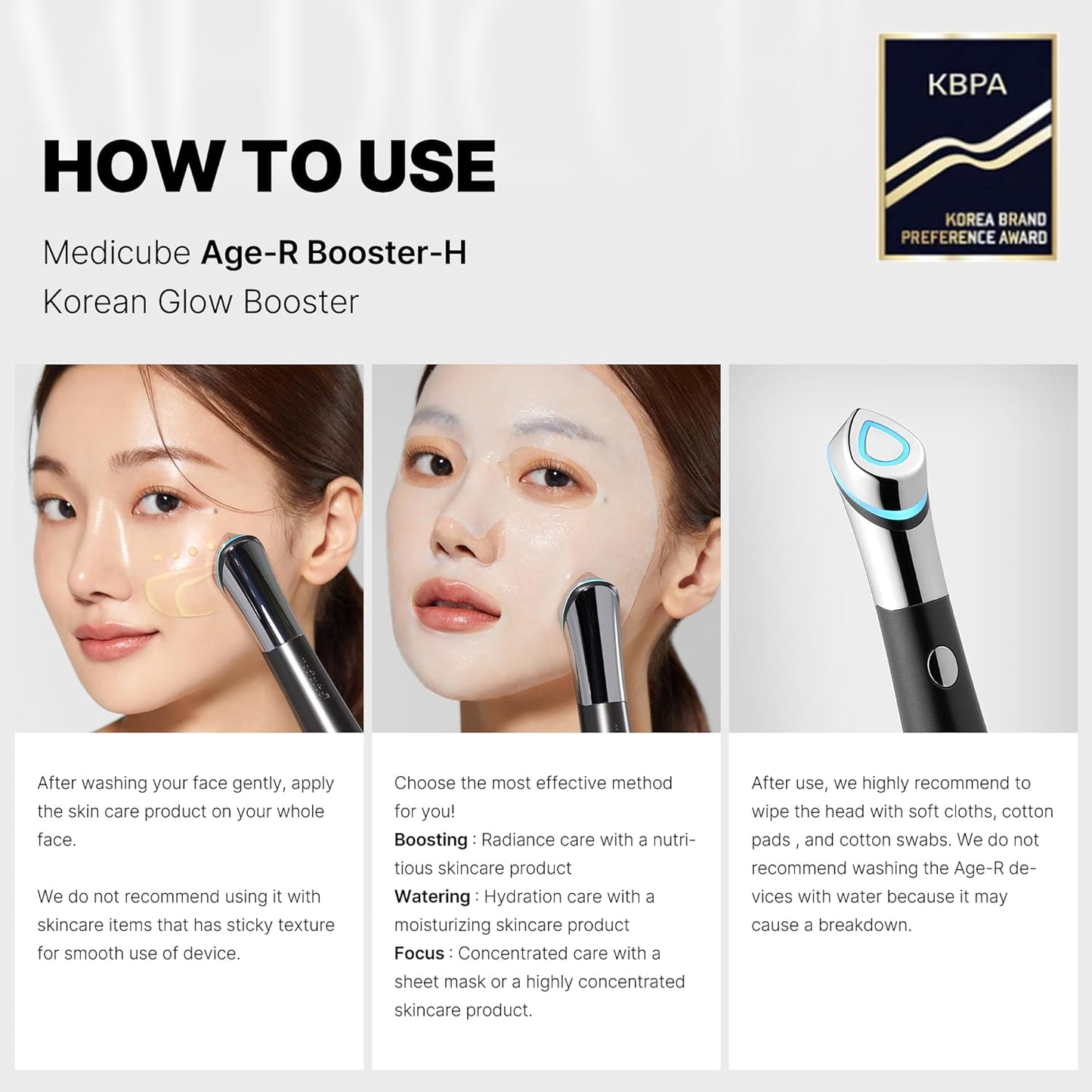 Booster H - Korean Skincare Tool - Facial Glow Booster for Maximizing and Boosting Skin Care Absorption - Needle Free