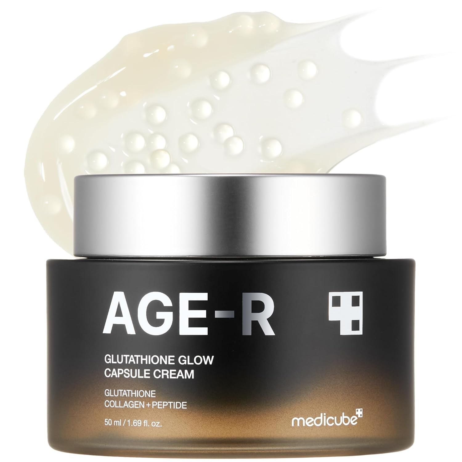 AGE-R Glutathione Glow Capsule Facial Cream - Instant Lifting Moisturizer - Collagen Peptide for Hydrating Glow - Improve Blemishes, Uneven Skin Tone - Korean Skin Care 1.69 Fl.Oz