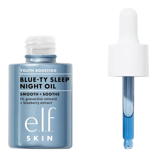 SKIN Youth Boosting Blue-Ty Sleep Night Oil, Gentle Overnight Face Oil, Treats Fine Lines & Uneven Texture, Lightweight, Vegan & Cruelty-Free